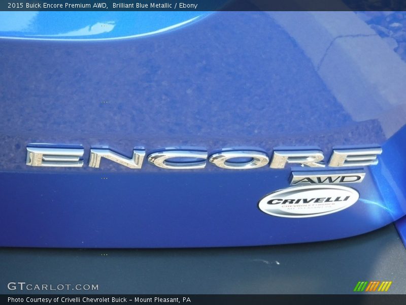 Brilliant Blue Metallic / Ebony 2015 Buick Encore Premium AWD