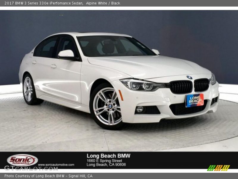 Alpine White / Black 2017 BMW 3 Series 330e iPerfomance Sedan