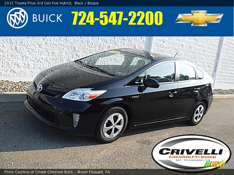 Black / Bisque 2012 Toyota Prius 3rd Gen Five Hybrid