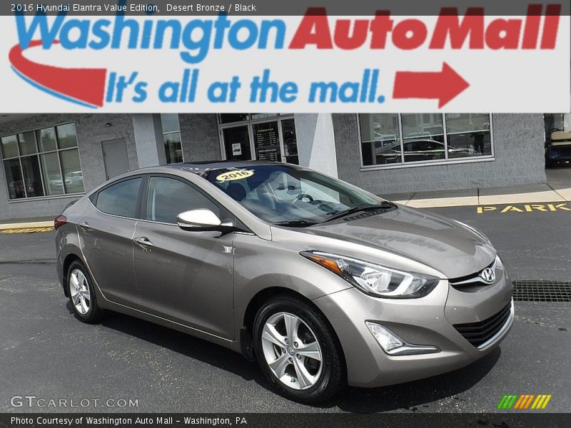 Desert Bronze / Black 2016 Hyundai Elantra Value Edition