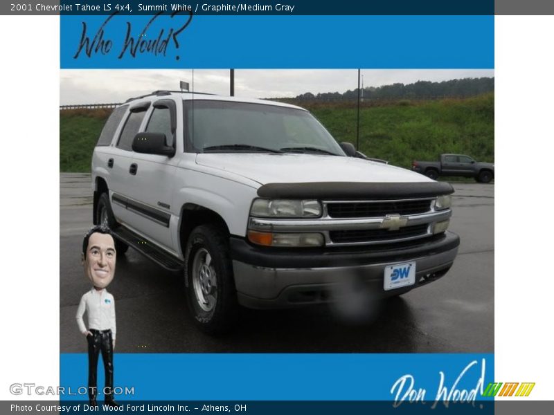 Summit White / Graphite/Medium Gray 2001 Chevrolet Tahoe LS 4x4