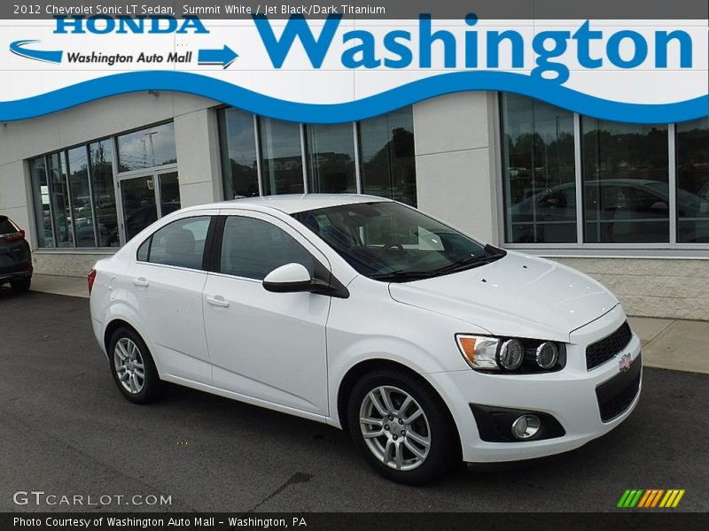 Summit White / Jet Black/Dark Titanium 2012 Chevrolet Sonic LT Sedan