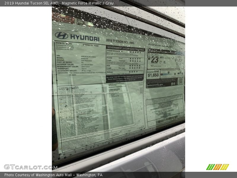 Magnetic Force Metallic / Gray 2019 Hyundai Tucson SEL AWD
