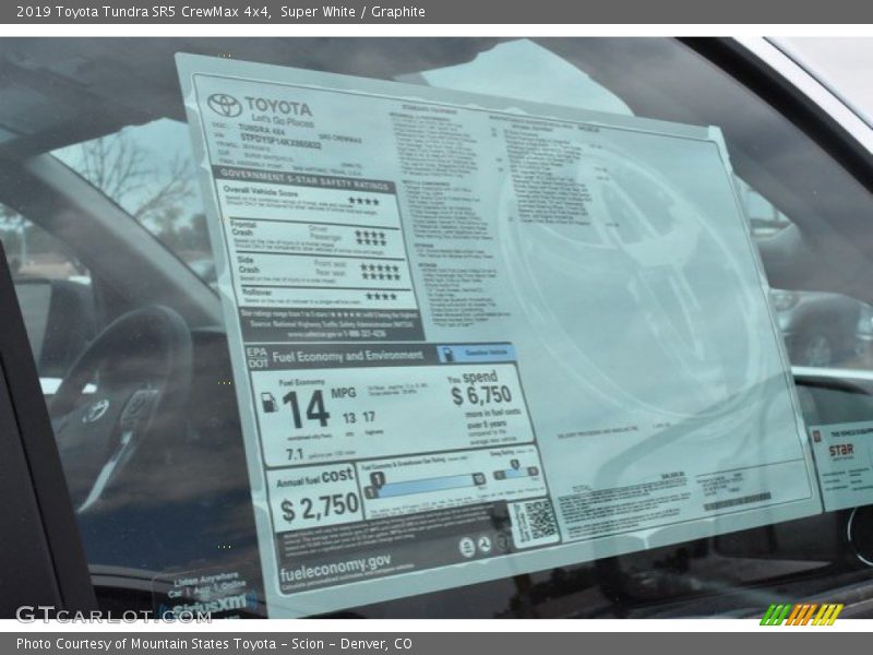 Super White / Graphite 2019 Toyota Tundra SR5 CrewMax 4x4