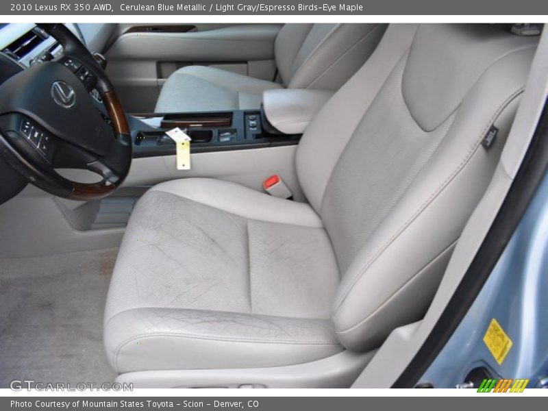 Cerulean Blue Metallic / Light Gray/Espresso Birds-Eye Maple 2010 Lexus RX 350 AWD