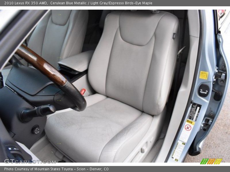 Cerulean Blue Metallic / Light Gray/Espresso Birds-Eye Maple 2010 Lexus RX 350 AWD