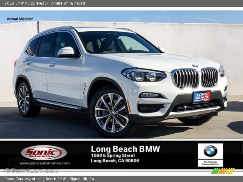 Alpine White / Black 2019 BMW X3 sDrive30i