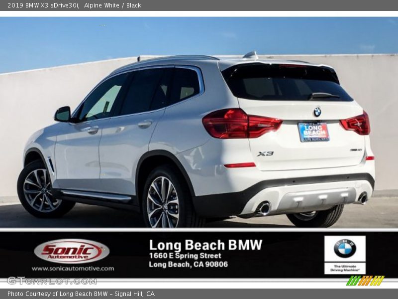 Alpine White / Black 2019 BMW X3 sDrive30i