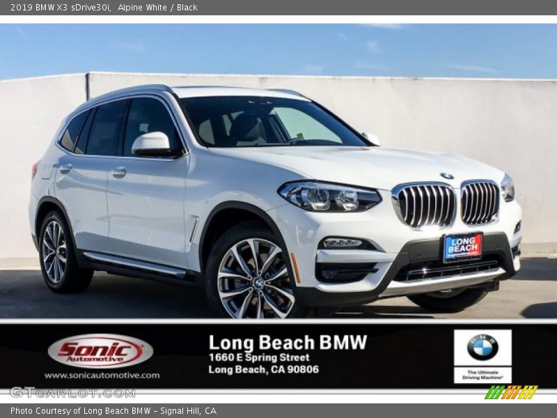 Alpine White / Black 2019 BMW X3 sDrive30i