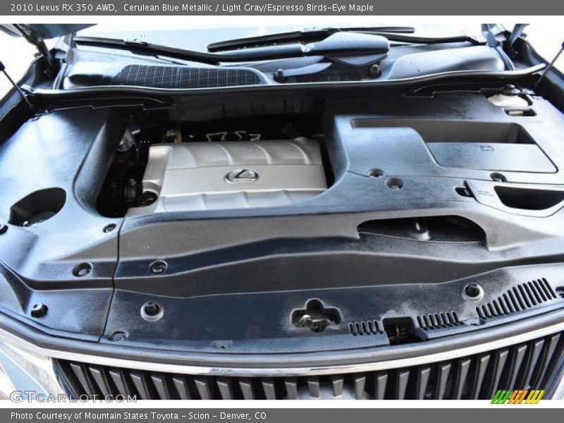 Cerulean Blue Metallic / Light Gray/Espresso Birds-Eye Maple 2010 Lexus RX 350 AWD