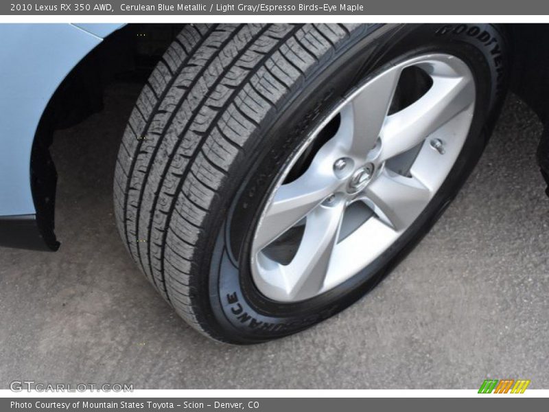 Cerulean Blue Metallic / Light Gray/Espresso Birds-Eye Maple 2010 Lexus RX 350 AWD