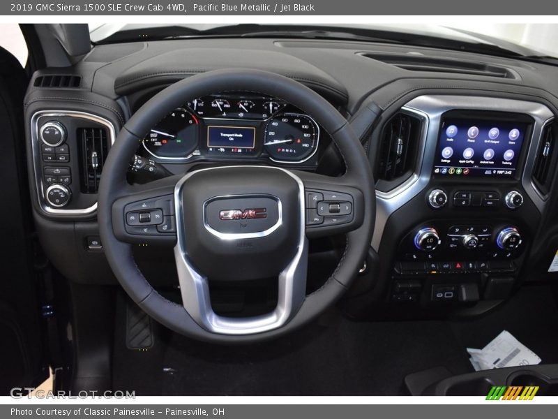 Pacific Blue Metallic / Jet Black 2019 GMC Sierra 1500 SLE Crew Cab 4WD