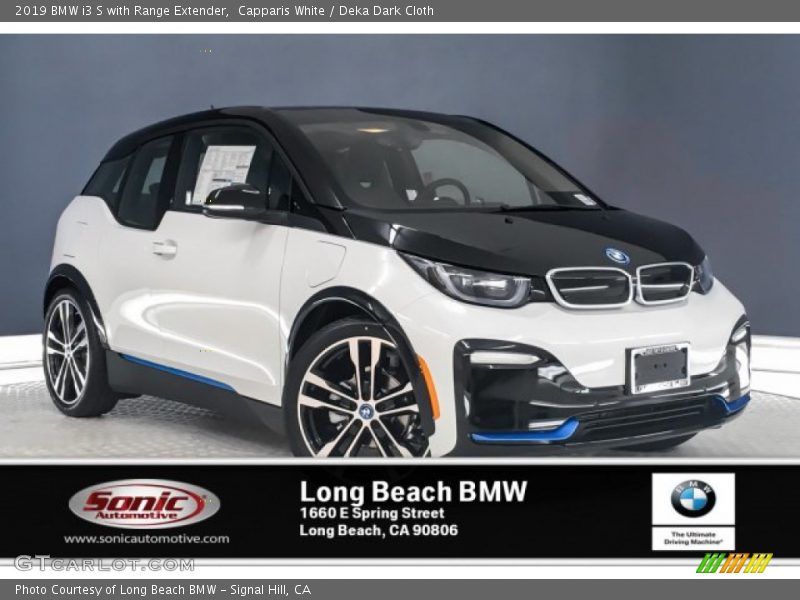 Capparis White / Deka Dark Cloth 2019 BMW i3 S with Range Extender