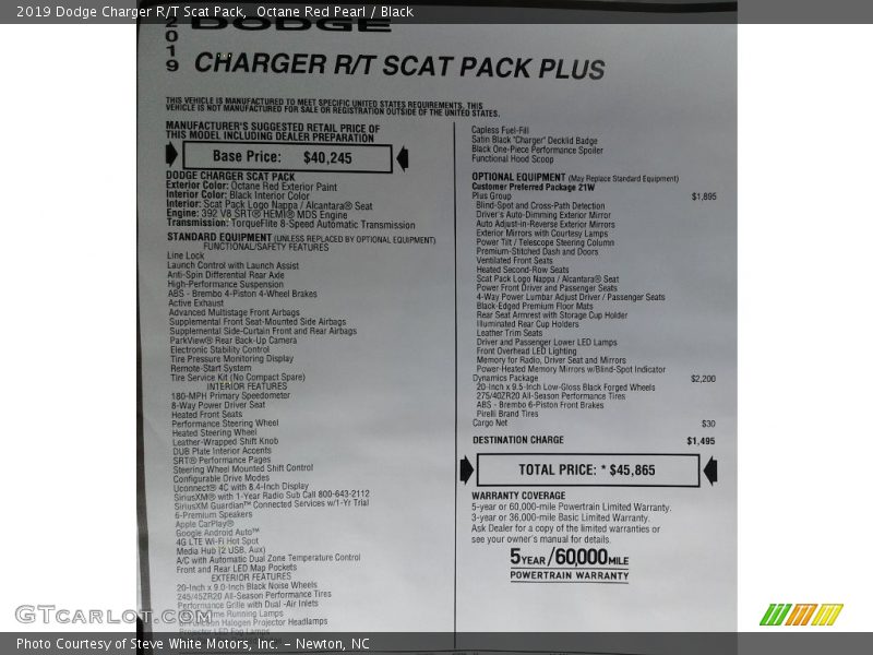 Octane Red Pearl / Black 2019 Dodge Charger R/T Scat Pack