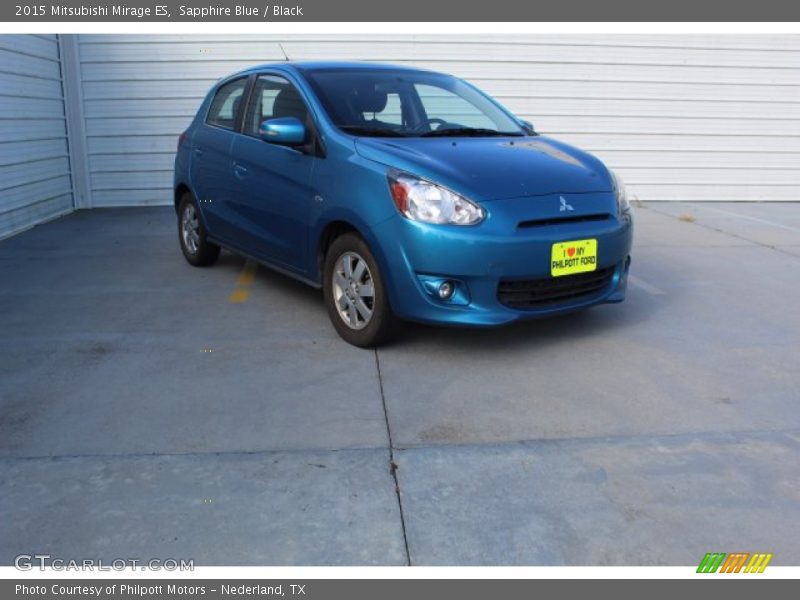 Sapphire Blue / Black 2015 Mitsubishi Mirage ES