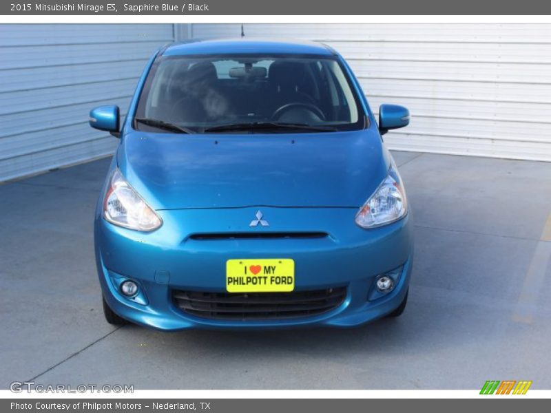 Sapphire Blue / Black 2015 Mitsubishi Mirage ES