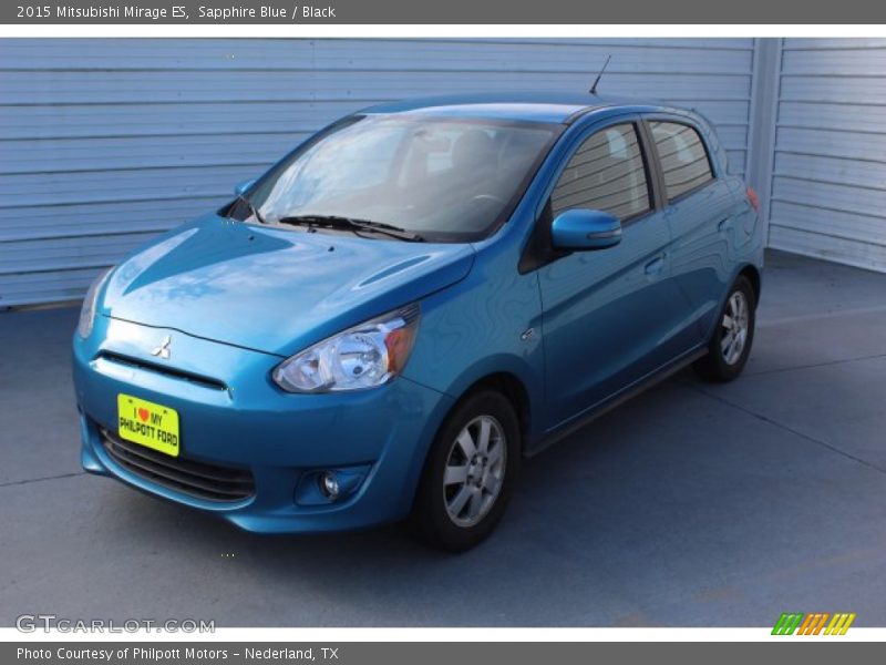 Sapphire Blue / Black 2015 Mitsubishi Mirage ES