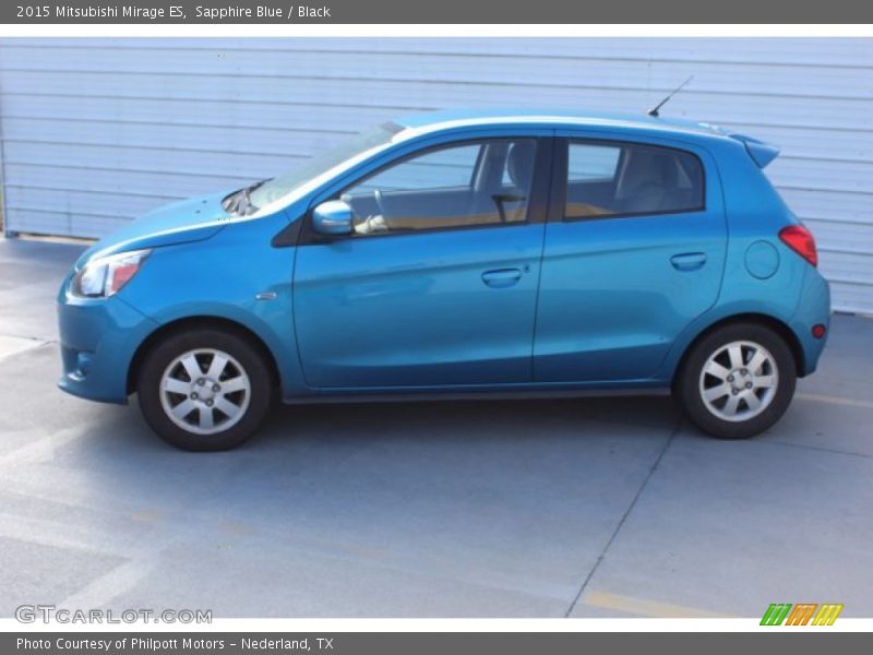 Sapphire Blue / Black 2015 Mitsubishi Mirage ES