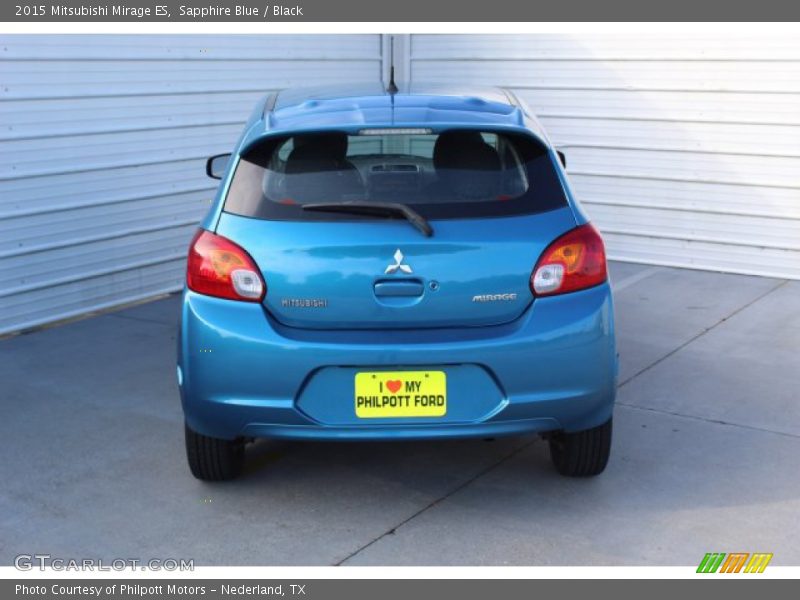 Sapphire Blue / Black 2015 Mitsubishi Mirage ES