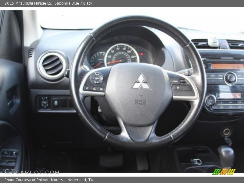 Sapphire Blue / Black 2015 Mitsubishi Mirage ES