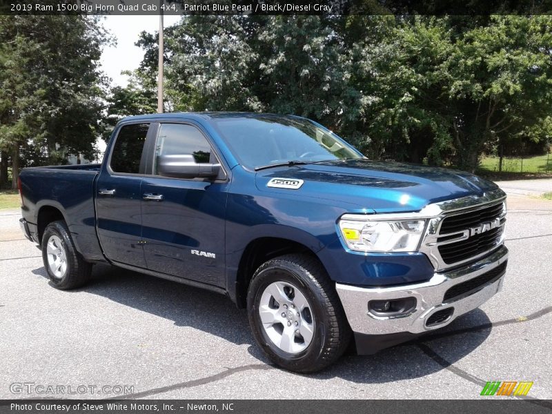 Patriot Blue Pearl / Black/Diesel Gray 2019 Ram 1500 Big Horn Quad Cab 4x4