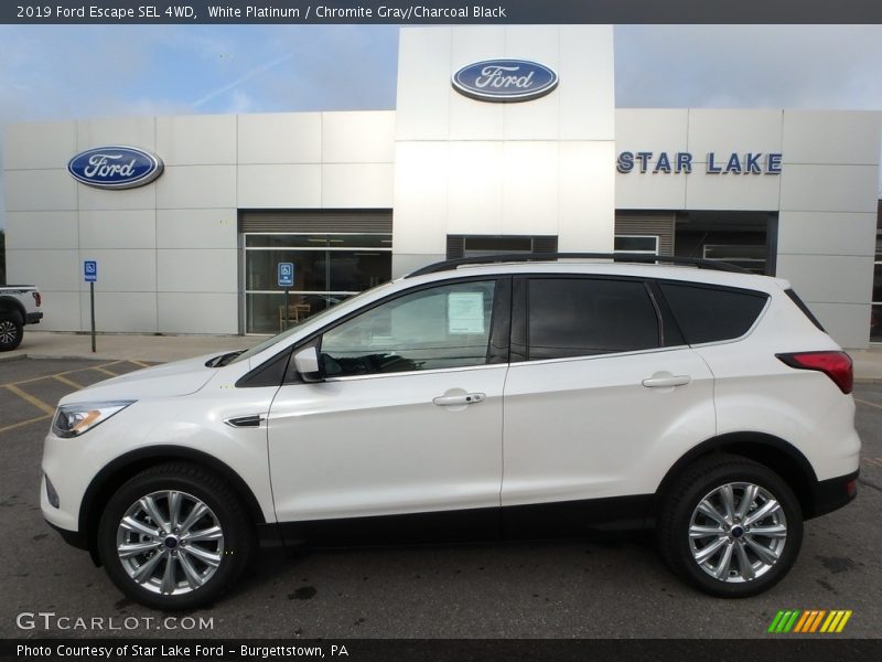 White Platinum / Chromite Gray/Charcoal Black 2019 Ford Escape SEL 4WD