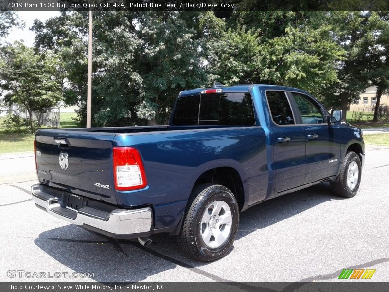 Patriot Blue Pearl / Black/Diesel Gray 2019 Ram 1500 Big Horn Quad Cab 4x4