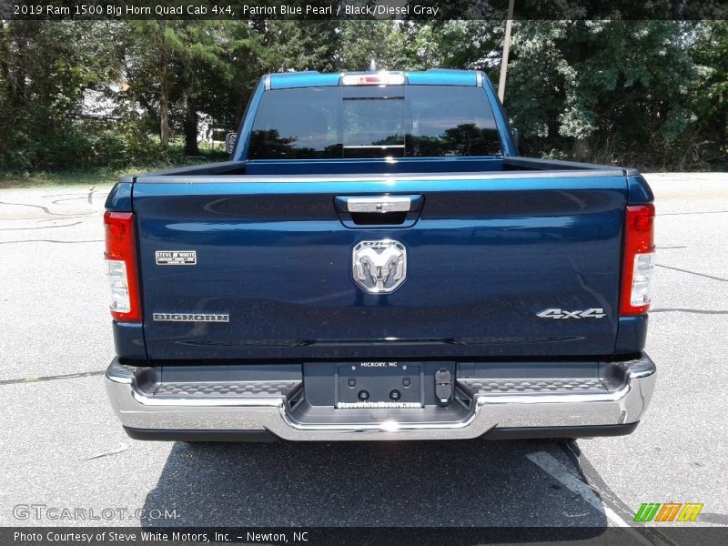 Patriot Blue Pearl / Black/Diesel Gray 2019 Ram 1500 Big Horn Quad Cab 4x4