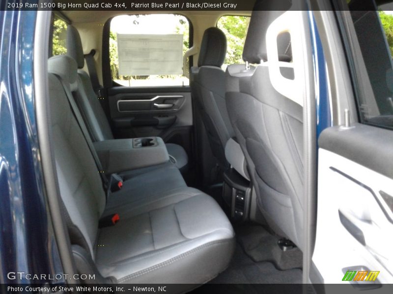 Patriot Blue Pearl / Black/Diesel Gray 2019 Ram 1500 Big Horn Quad Cab 4x4