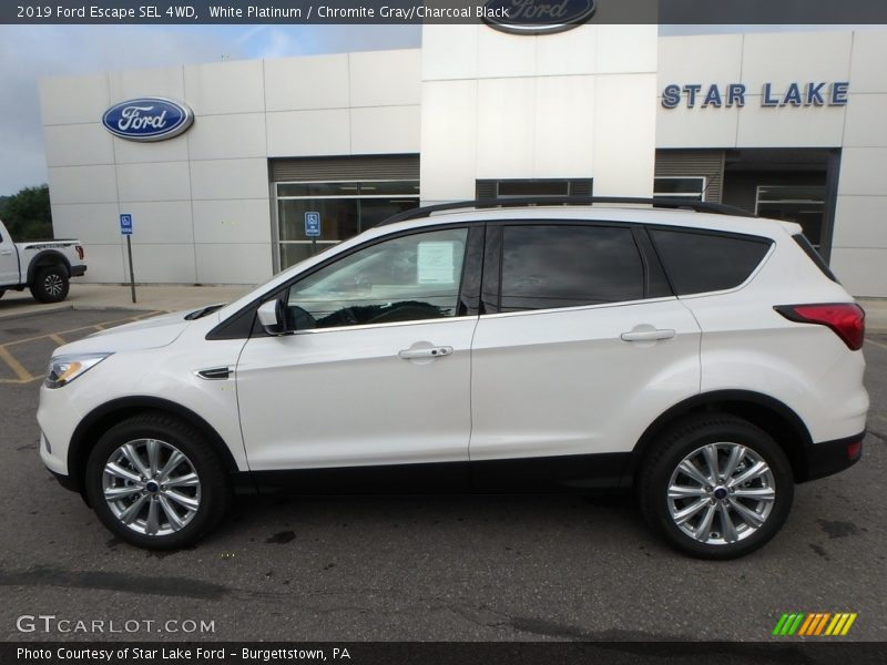 White Platinum / Chromite Gray/Charcoal Black 2019 Ford Escape SEL 4WD
