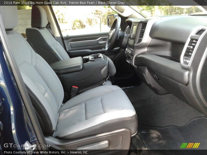 Patriot Blue Pearl / Black/Diesel Gray 2019 Ram 1500 Big Horn Quad Cab 4x4