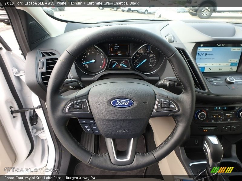 White Platinum / Chromite Gray/Charcoal Black 2019 Ford Escape SEL 4WD
