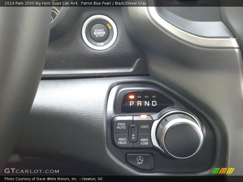 Patriot Blue Pearl / Black/Diesel Gray 2019 Ram 1500 Big Horn Quad Cab 4x4
