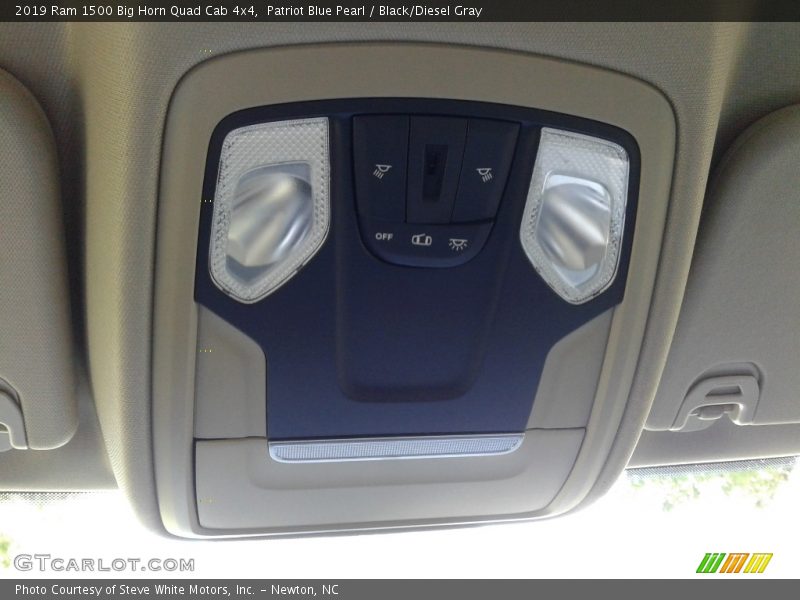 Patriot Blue Pearl / Black/Diesel Gray 2019 Ram 1500 Big Horn Quad Cab 4x4