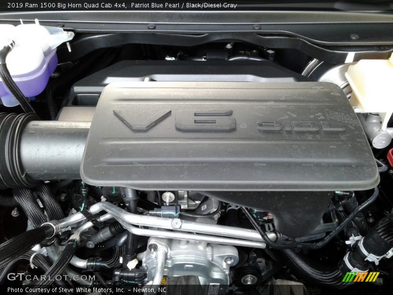 Patriot Blue Pearl / Black/Diesel Gray 2019 Ram 1500 Big Horn Quad Cab 4x4