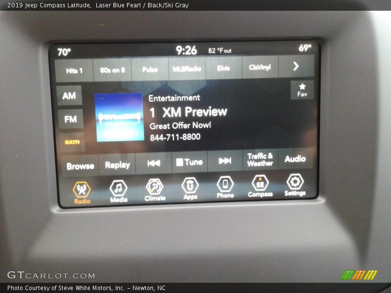 Laser Blue Pearl / Black/Ski Gray 2019 Jeep Compass Latitude