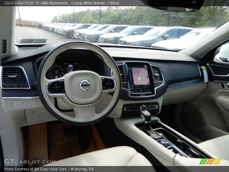 Crystal White Metallic / Blond 2020 Volvo XC90 T5 AWD Momentum