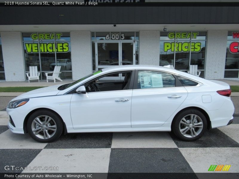Quartz White Pearl / Beige 2018 Hyundai Sonata SEL