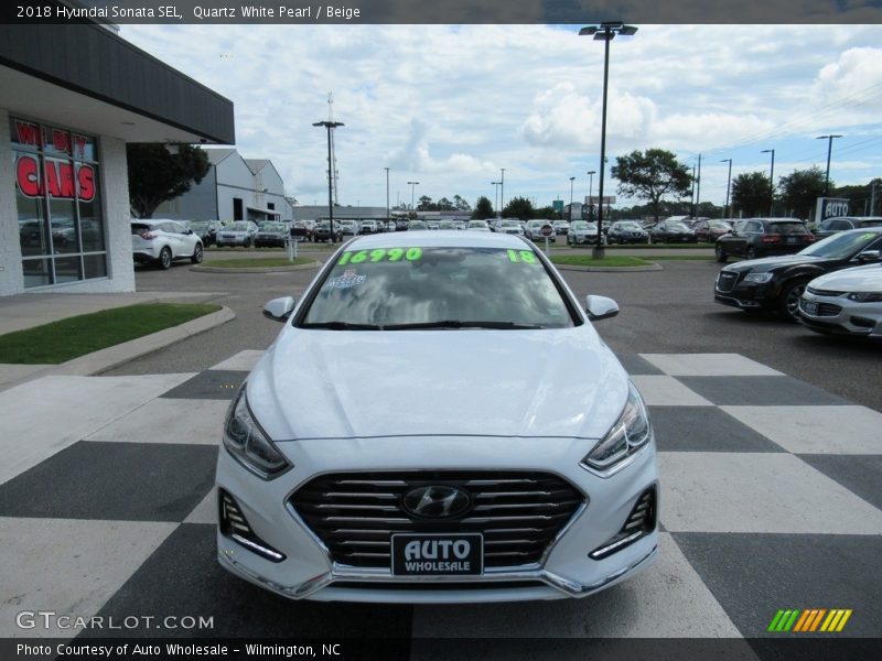 Quartz White Pearl / Beige 2018 Hyundai Sonata SEL