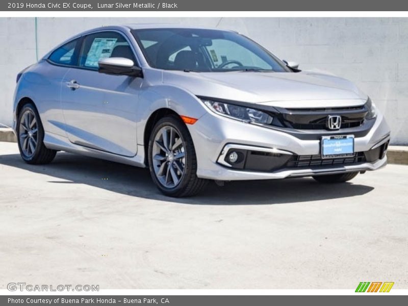 Lunar Silver Metallic / Black 2019 Honda Civic EX Coupe
