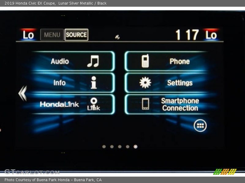 Lunar Silver Metallic / Black 2019 Honda Civic EX Coupe