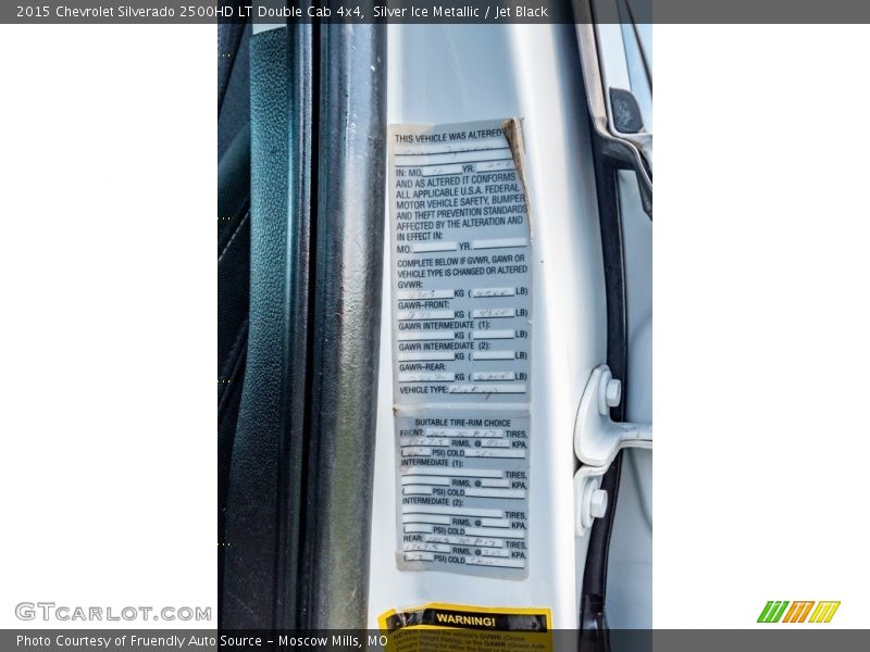 Silver Ice Metallic / Jet Black 2015 Chevrolet Silverado 2500HD LT Double Cab 4x4