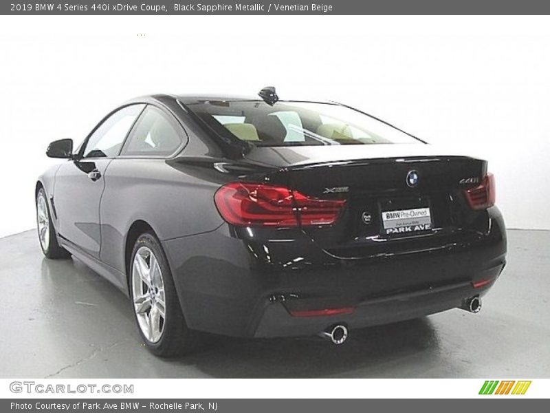 Black Sapphire Metallic / Venetian Beige 2019 BMW 4 Series 440i xDrive Coupe