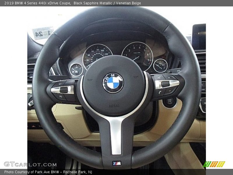 Black Sapphire Metallic / Venetian Beige 2019 BMW 4 Series 440i xDrive Coupe