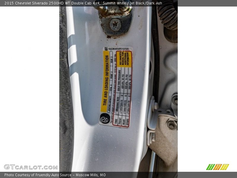 Summit White / Jet Black/Dark Ash 2015 Chevrolet Silverado 2500HD WT Double Cab 4x4