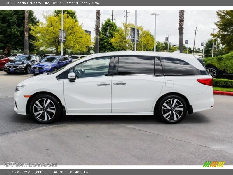 White Diamond Pearl / Gray 2019 Honda Odyssey Elite