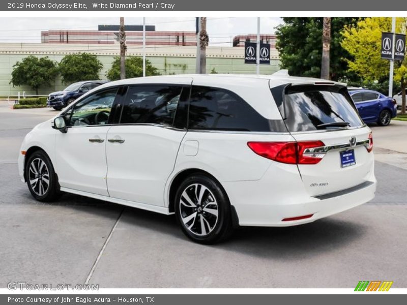 White Diamond Pearl / Gray 2019 Honda Odyssey Elite