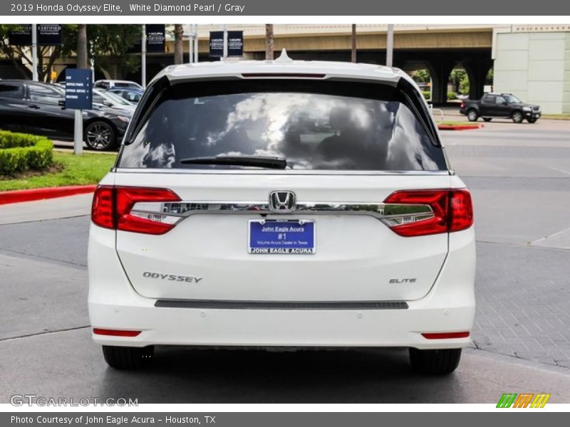 White Diamond Pearl / Gray 2019 Honda Odyssey Elite
