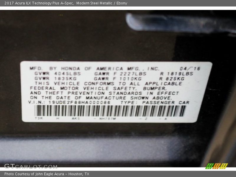 Modern Steel Metallic / Ebony 2017 Acura ILX Technology Plus A-Spec