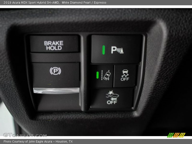 White Diamond Pearl / Espresso 2019 Acura MDX Sport Hybrid SH-AWD
